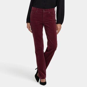 NYDJ Marilyn Straight Leg Corduroy Pants in Sienna Red 12